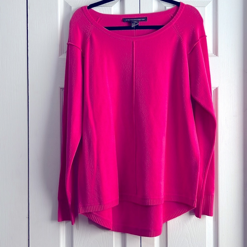 💗🌸🆕 NWT French Connection Prosecco Pink Crew Neck Sweater Size Medium.